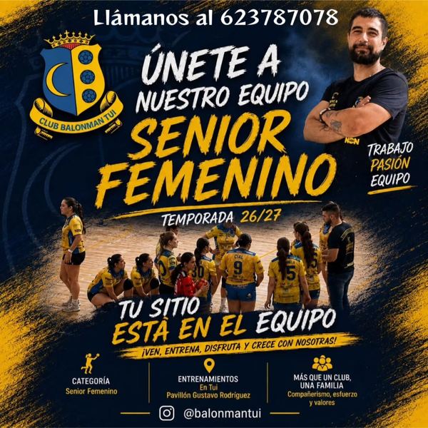 Cartel: únete a nuestro equipo senior femenino, temporada 26/27