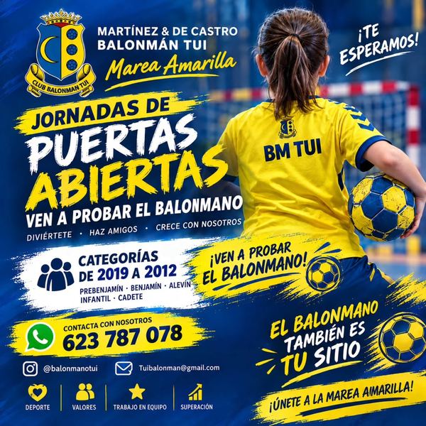 Cartel de las jornadas de puertas abiertas del BM Tui